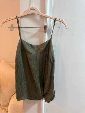 Jennifer Lopez Olive Green Spaghetti Strap Blouse